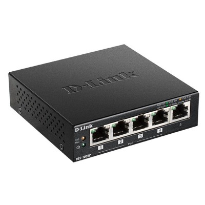 D-Link DES-1005P No administrado L2 Fast Ethernet (10100) Energía sobre Ethernet (PoE) Negro