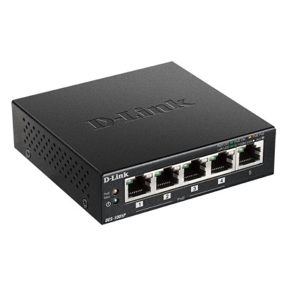 D-Link DES-1005P No administrado L2 Fast Ethernet (10100) Energía sobre Ethernet (PoE) Negro