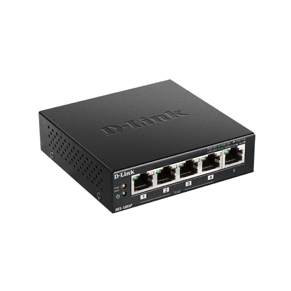 D-Link DES-1005P No administrado L2 Fast Ethernet (10100) Energía sobre Ethernet (PoE) Negro
