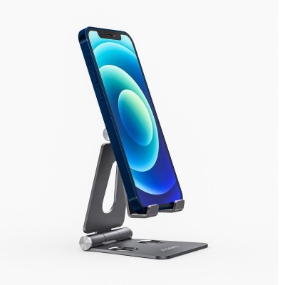 AISENS Soporte De Sobremesa Tamaño M Ajustable (2 Pivotes) Para Movil  Tablet, Gris