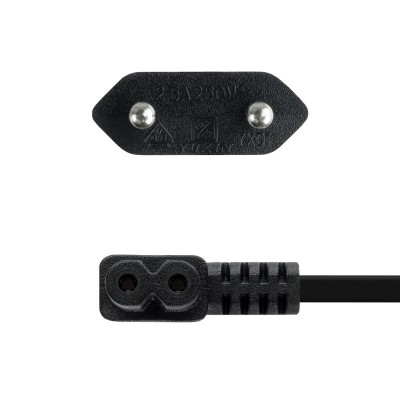 TooQ Cable de Alimentación Acodado CEE716M-C7H, Negro, 3 m