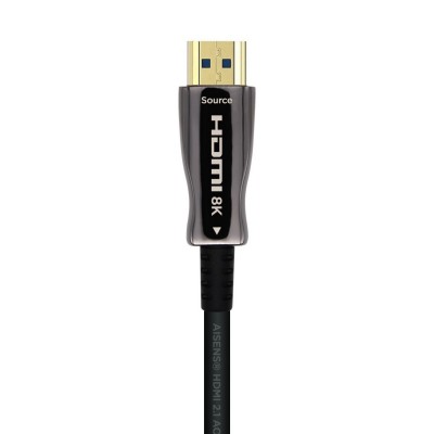 AISENS Cable HDMI V2.1 AOC Ultra Alta Velocidad  HEC 8k@60Hz 4k@120Hz 4:4:4 48Gbps, AM-AM, Negro, 40m