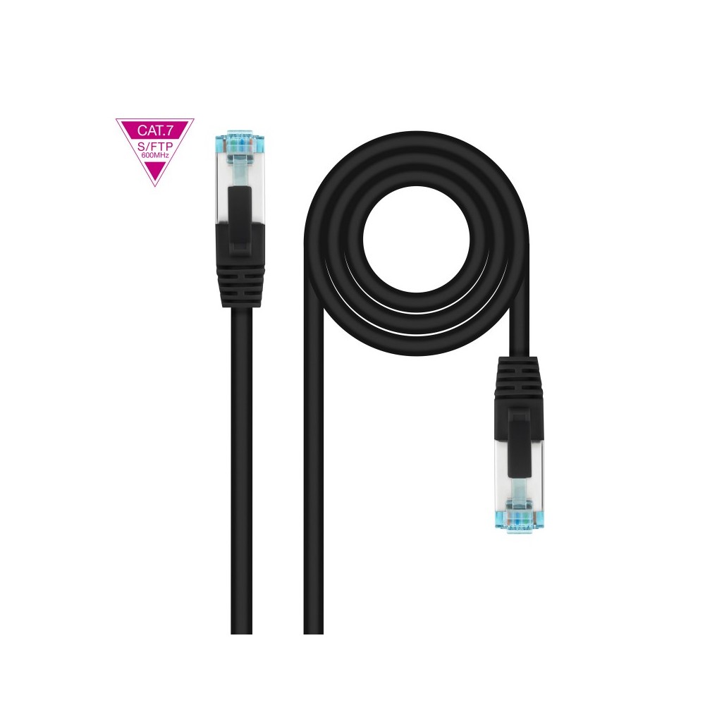Nanocable Cable de Red Cat.7 600MHZ LSZH SFTP PIMF AWG26, Negro, 2 m