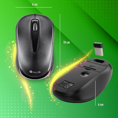 NGS EASY GAMMA ratón Ambidextro RF inalámbrico Óptico 1200 DPI