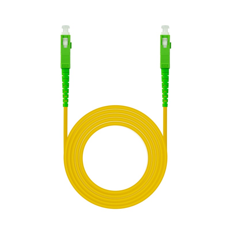 Nanocable Cable de Fibra Óptica SCAPC a SCAPC Monomodo Simplex LSZH, Amarillo, 2 m