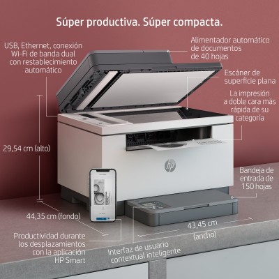 HP Impresora multifunción LaserJet M234sdw, Blanco y negro, Impresora para Oficina pequeña, Impresión, copia, escáner, Impresió