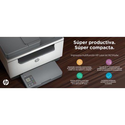 HP Impresora multifunción LaserJet M234sdw, Blanco y negro, Impresora para Oficina pequeña, Impresión, copia, escáner, Impresió