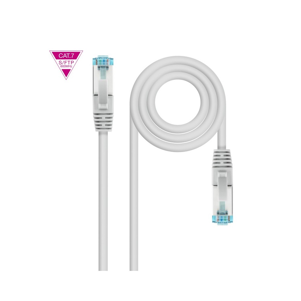 Nanocable Cable de Red Cat.7 600MHZ LSZH SFTP PIMF AWG26, Gris, 10 m