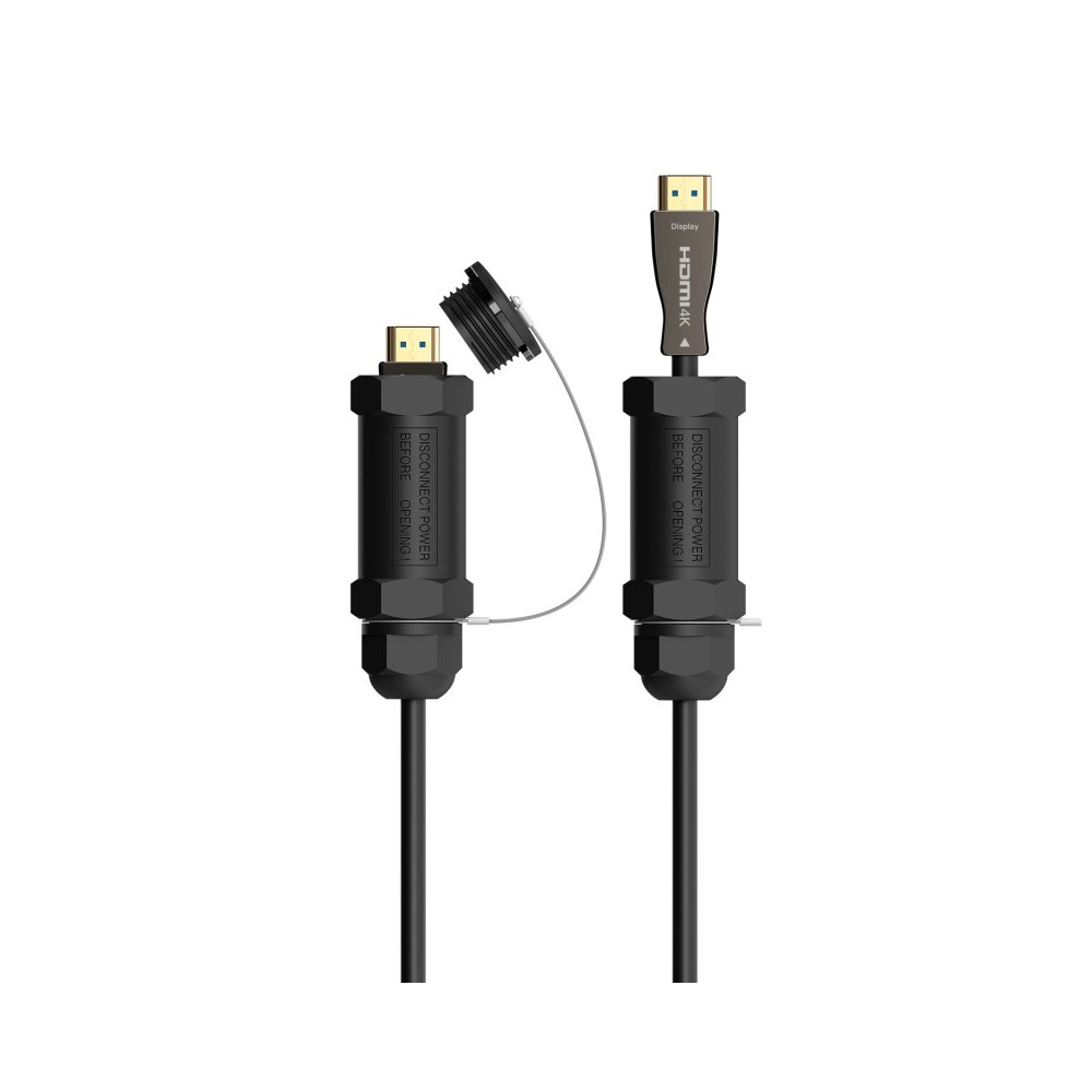 AISENS Cable HDMI V2.1 AOC con Armadura Ultra Alta Velocidad  Hec 8K@60Hz 4K@120Hz 4:4:4 48Gbps, AM-AM, Negro, 20M