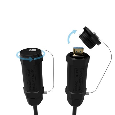 AISENS Cable HDMI V2.1 AOC con Armadura Ultra Alta Velocidad  Hec 8K@60Hz 4K@120Hz 4:4:4 48Gbps, AM-AM, Negro, 20M