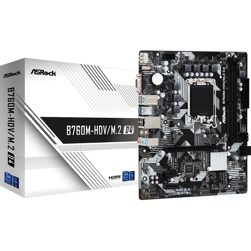 Asrock B760M-HDVM.2 D4 Intel B760 LGA 1700 micro ATX