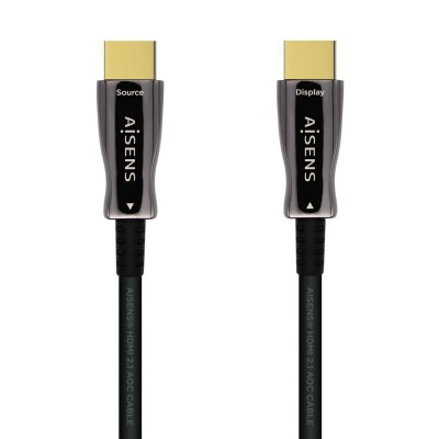 AISENS Cable HDMI V2.1 AOC Ultra Alta Velocidad  HEC 8k@60Hz 4k@120Hz 4:4:4 48Gbps, AM-AM, Negro, 30m