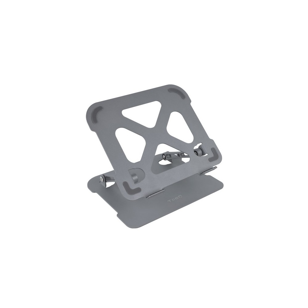 TooQ Soporte Elevador de Aluminio Ajustable Ergonómico para Portátiles, Gris
