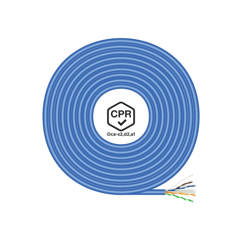 AISENS Cable de Red RJ45 LSZH CPR Dca CAT.6 UTP AWG24, Azul, 305 m
