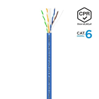 AISENS Cable de Red RJ45 LSZH CPR Dca CAT.6 UTP AWG24, Azul, 305 m