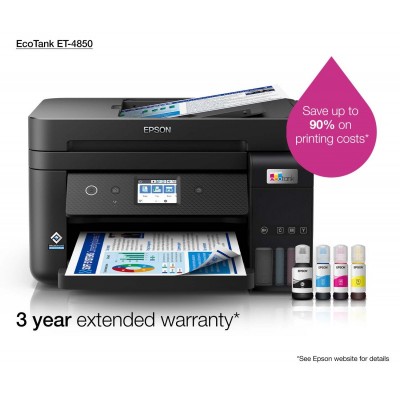 Epson EcoTank Impresora multifunción ET-4850 A4 con depósito de tinta, conexión Wi-Fi