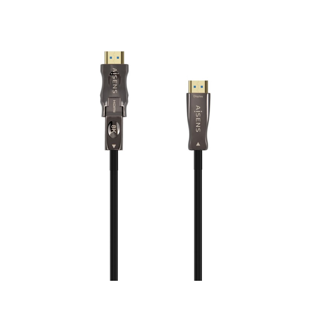AISENS Cable Hdmi V2.1 AOC Desmontable Ultra Alta Velocidad  Hec 8K@60Hz 4K@120Hz 4:4:4 48Gbps, AM-DAM, Negro, 15M