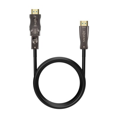 AISENS Cable Hdmi V2.1 AOC Desmontable Ultra Alta Velocidad  Hec 8K@60Hz 4K@120Hz 4:4:4 48Gbps, AM-DAM, Negro, 15M
