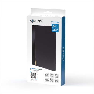 AISENS Caja Externa 2,5″ ASE-2524B 9.5mm SATA a USB 3.0USB3.1 Gen1, Negra