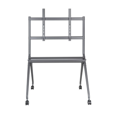 AISENS Soporte De Suelo Pro Con Rueda, 1 Bandeja Para Pantalla InteractivaTV 120kg De 50-86, Negro