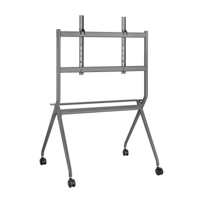 AISENS Soporte De Suelo Pro Con Rueda, 1 Bandeja Para Pantalla InteractivaTV 120kg De 50-86, Negro