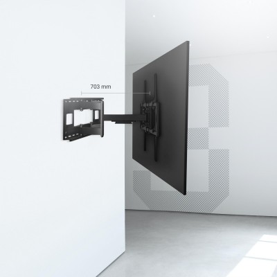 AISENS Soporte Pro Giratorio, Inclinable Y Nivelable Para Monitortv 120kg De 60-120, Negro