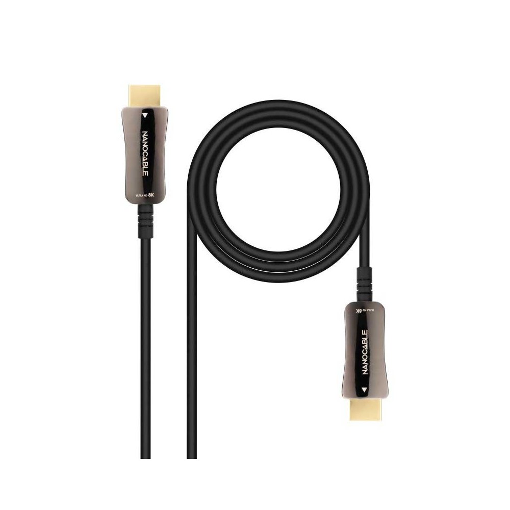 Nanocable Cable HDMI V2.0 AOC 4K@60Hz 18Gbps AM-AM, Negro, 100 m