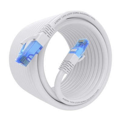 AISENS Cable De Red Latiguillo RJ45 Cat.6 UTP AWG26 CCA, Blanco, 7.5 m