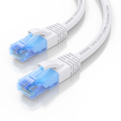 AISENS Cable De Red Latiguillo RJ45 Cat.6 UTP AWG26 CCA, Blanco, 7.5 m