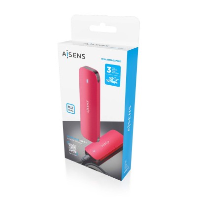 AISENS ASM2-027RED caja para disco duro externo Caja externa para unidad de estado sólido (SSD) Rojo M.2