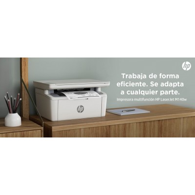 HP LaserJet Impresora multifunción M140w, Blanco y negro, Impresora para Oficina pequeña, Impresión, copia, escáner, Escanear a