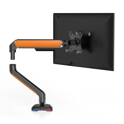 AISENS Soporte de Mesa RGB Gaming contrapeso giratorio e inclinable para MonitorTV 9Kg (3 Pivotes, 1 Brazo) de 17-32, Negro-Nar