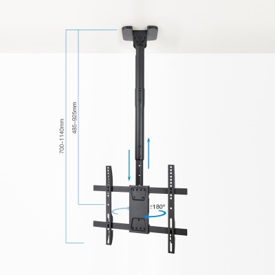 TooQ Soporte de Techo para Pantallas 32"-75", Negro