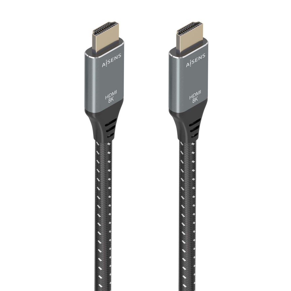 AISENS Cable HDMI V2.1 ultra alta velocidad  HEC 8K@60Hz 48Gbps, AM-AM, GrisNegro, 10m