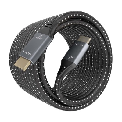 AISENS Cable HDMI V2.1 ultra alta velocidad  HEC 8K@60Hz 48Gbps, AM-AM, GrisNegro, 10m