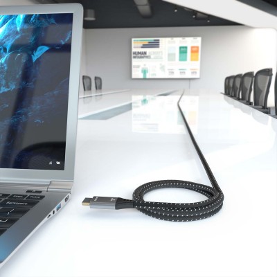 AISENS Cable HDMI V2.1 ultra alta velocidad  HEC 8K@60Hz 48Gbps, AM-AM, GrisNegro, 10m