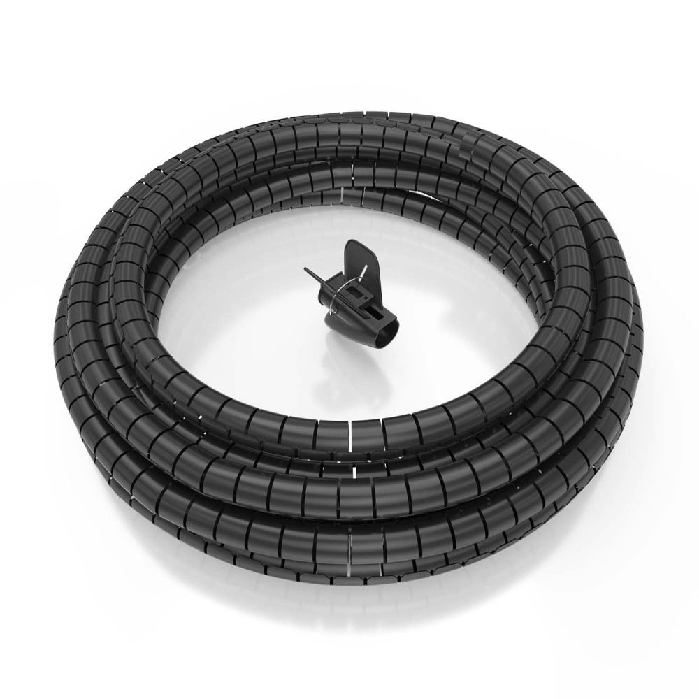 AISENS Organizador de cable en espiral 25mm, Negro, 10.0m