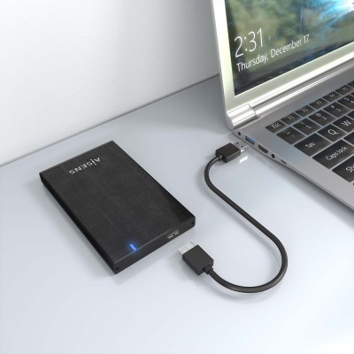 AISENS Caja externa 2.5" ASE-2527B 9.5mm SATA a USB 3.0USB3.1 Gen1, Negro