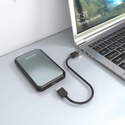 AISENS Caja externa 2.5" ASE-2529B 9.5mm SATA a USB 3.0USB3.1 Gen1, Negro-Gris