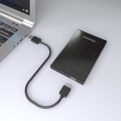 AISENS Caja externa 2.5" ASE-2527B 9.5mm SATA a USB 3.0USB3.1 Gen1, Negro