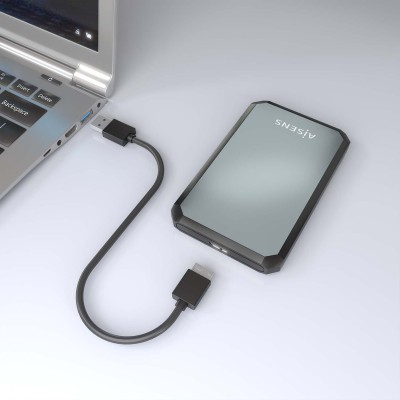 AISENS Caja externa 2.5" ASE-2529B 9.5mm SATA a USB 3.0USB3.1 Gen1, Negro-Gris