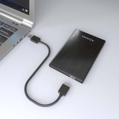 AISENS Caja externa 2.5" ASE-2528B 9.5mm SATA a USB 3.0USB3.1 Gen1, Negro