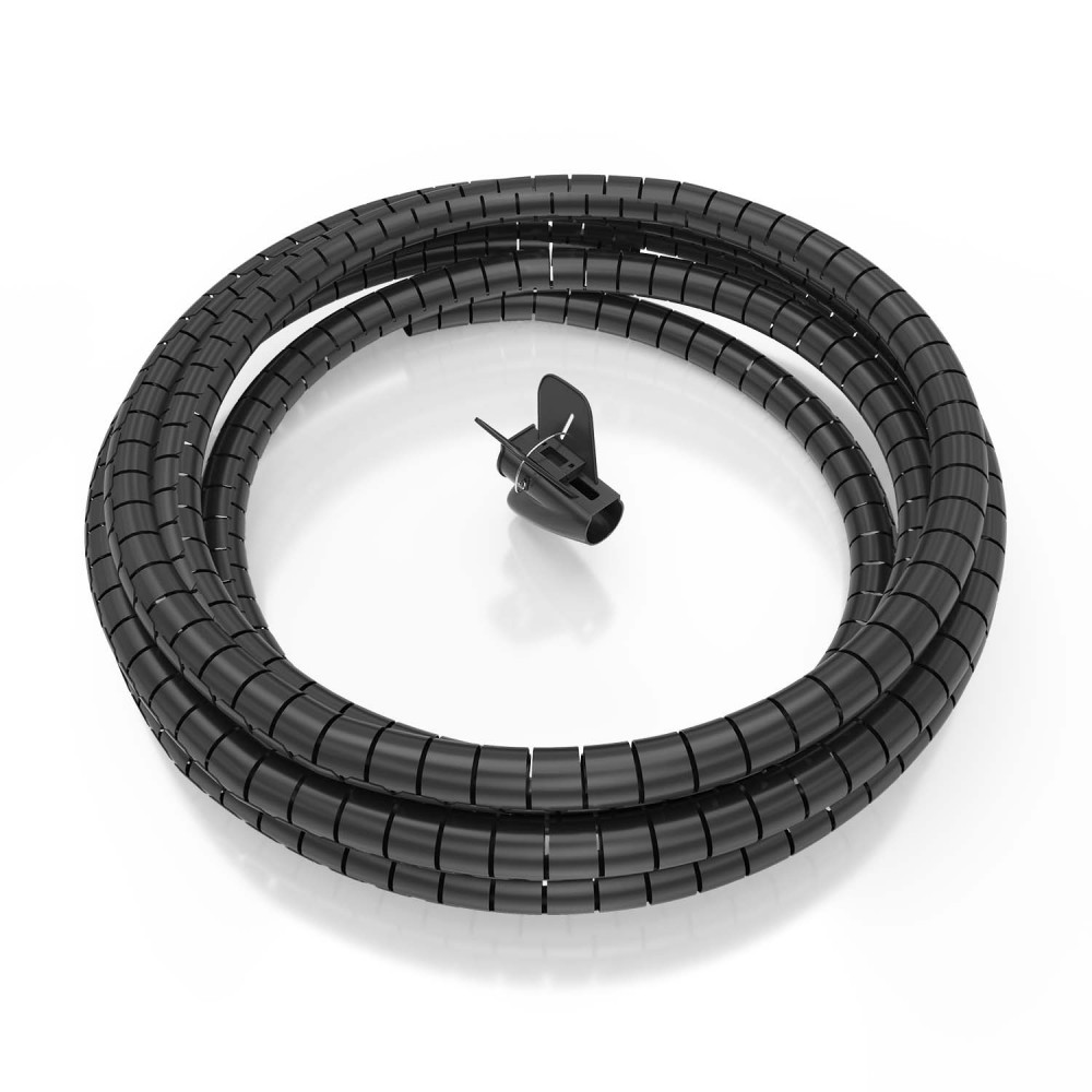 AISENS Organizador de cable en espiral 25mm, Negro, 6.0m