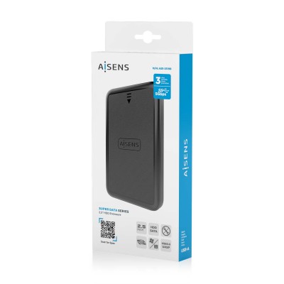 AISENS Caja externa 2.5" ASE-2519B 9.5mm SATA a USB 3.0USB3.1 Gen1, Negro