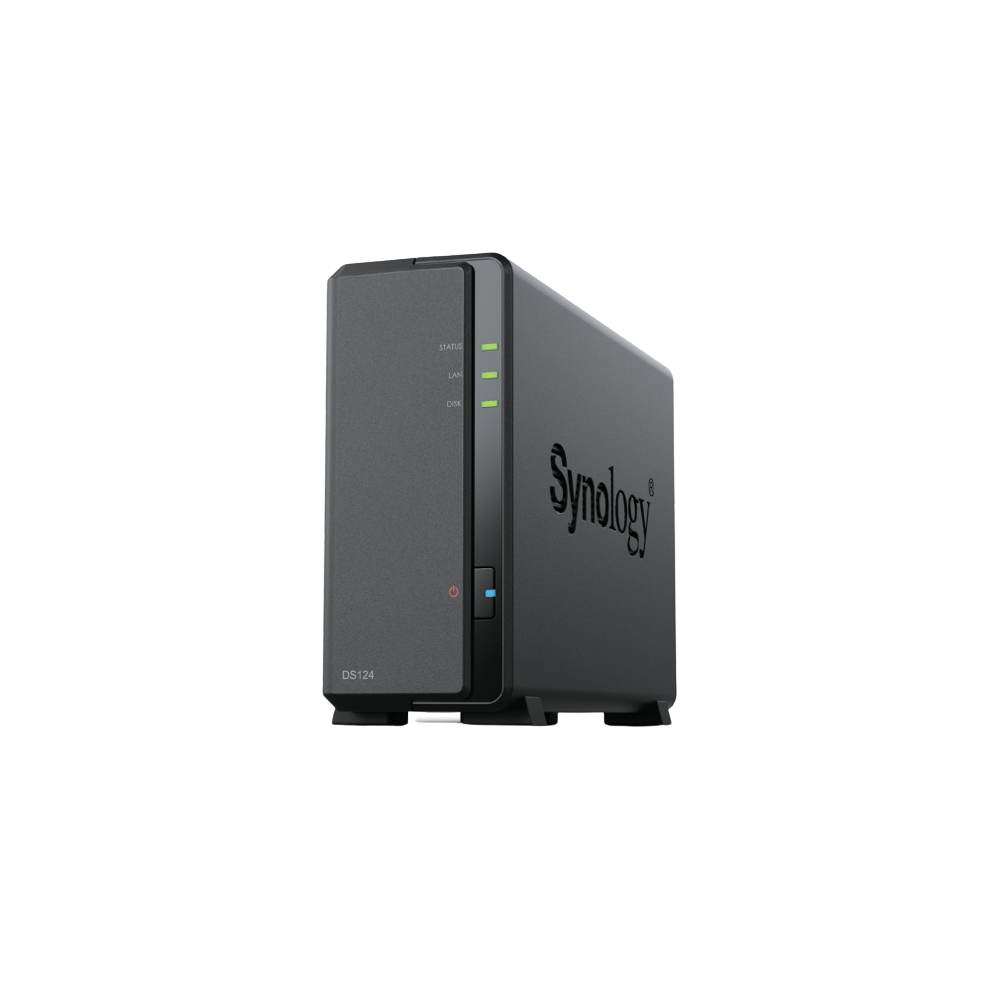 Synology DiskStation DS124 servidor de almacenamiento NAS Escritorio Realtek RTD1619B 1 GB DDR4 0 TB DiskStation Manager Negro