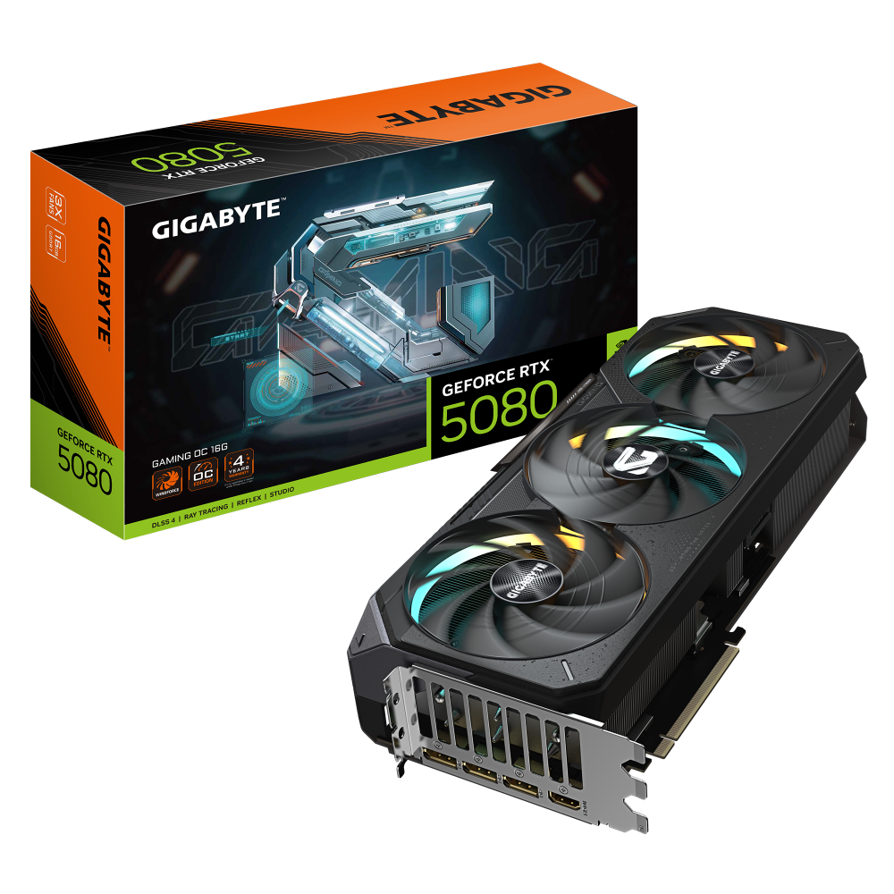 GIGABYTE GeForce RTX 5080 GAMING OC 16G Tarjeta Gráfica - 16GB GDDR7, 256 bits, PCI-E 5.0, 2730MHz Core Clock, 3 x DisplayPort,