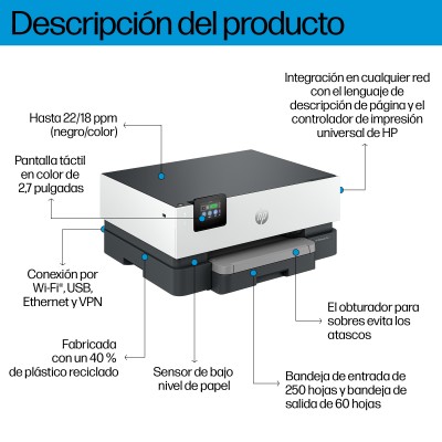 HP OfficeJet Pro 9110b Inalámbrico Color Impresora, Impresión a doble cara