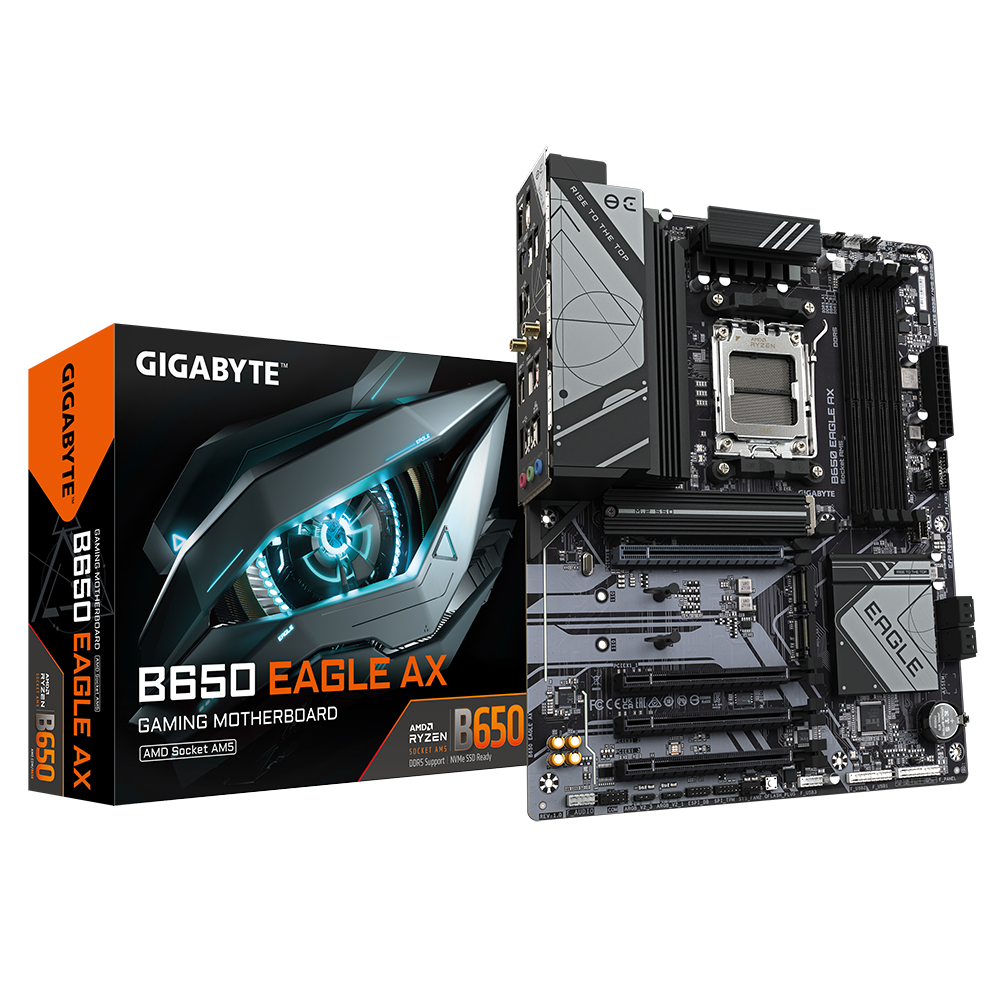 GIGABYTE B650 EAGLE AX Placa base - AMD Ryzen serie 9000, VRM de 12+2+2 fases, hasta 7600 MHz DDR5 (OC), 1xPCIe 5.0 + 2xPCIe 4.