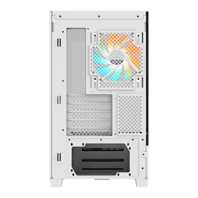 GIGABYTE C201 PANORAMIC ICE Caja para PC – Torre media, m-ATX, compatible con radiador de 360 mm, 3 ventiladores preinstalados,