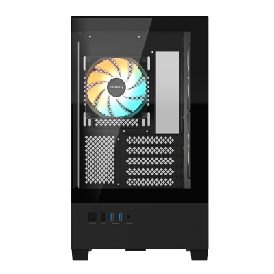 GIGABYTE C201 PANORAMIC Caja de PC – Torre Media, m-ATX, soporte para radiador de 360 mm, 3 ventiladores preinstalados, USB 3.0